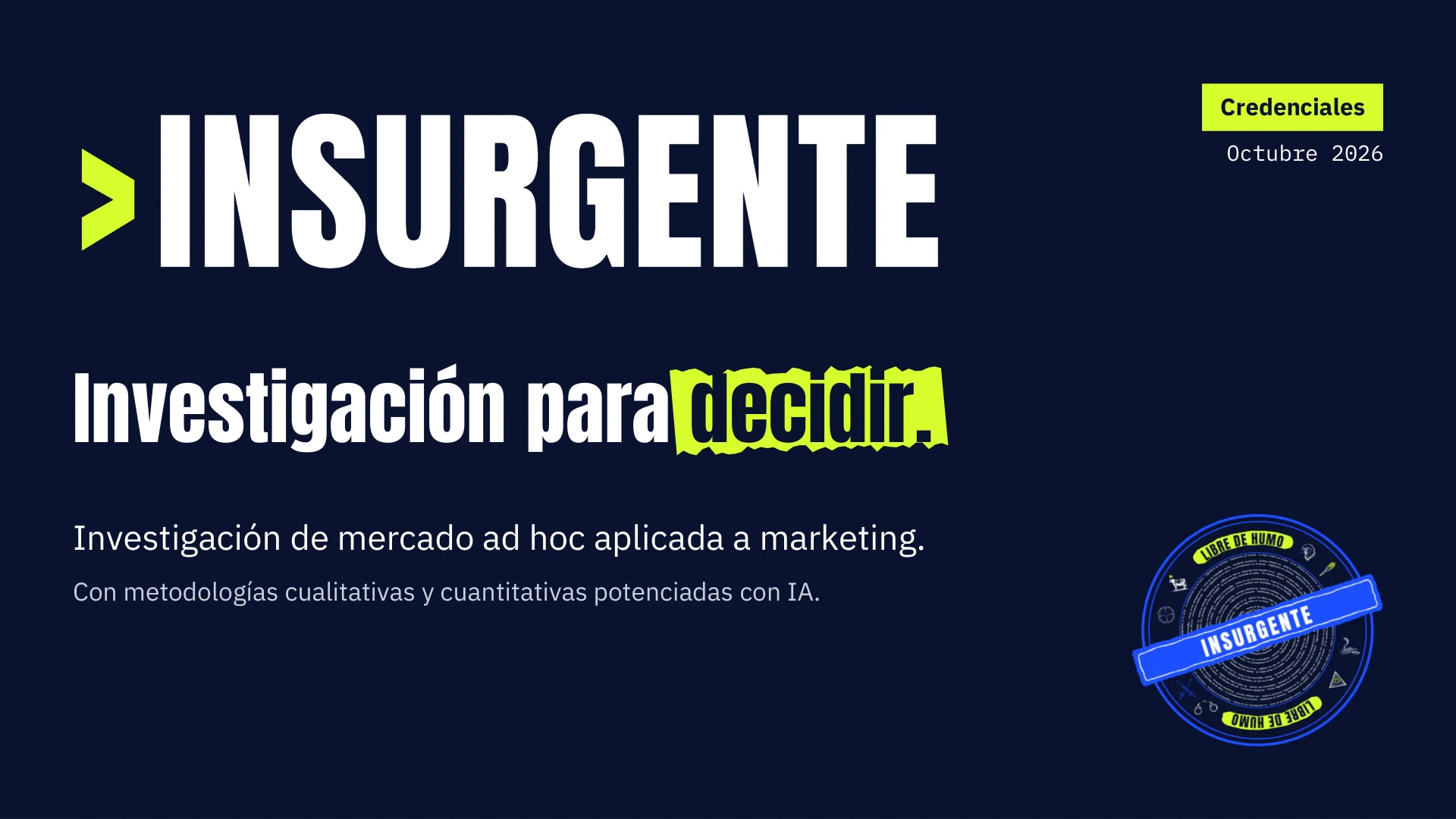 Portada de las Credenciales de Insurgente